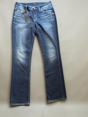 Silver Jeans Womens 27x33 Blue Suki Slim Bootcut Dark Wash Indigo Denim New NWT